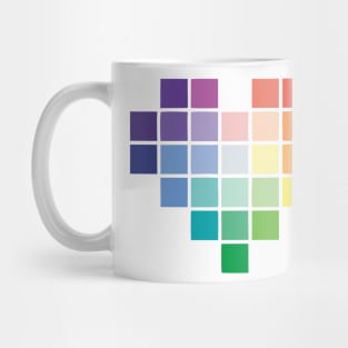 Rainbow Pixel Hearts Mug